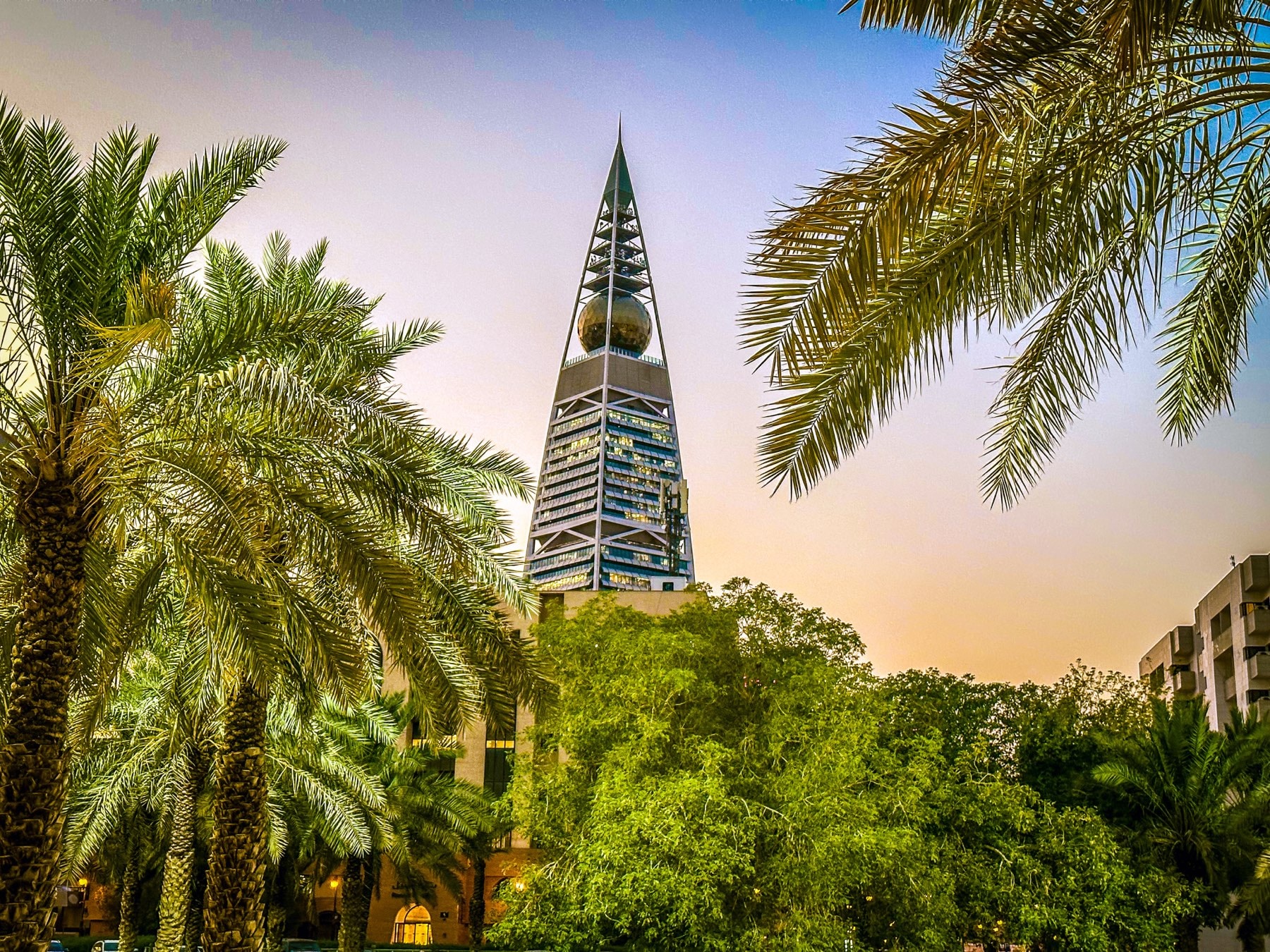 The Kingdom Centre tower on the Riyadh skyline