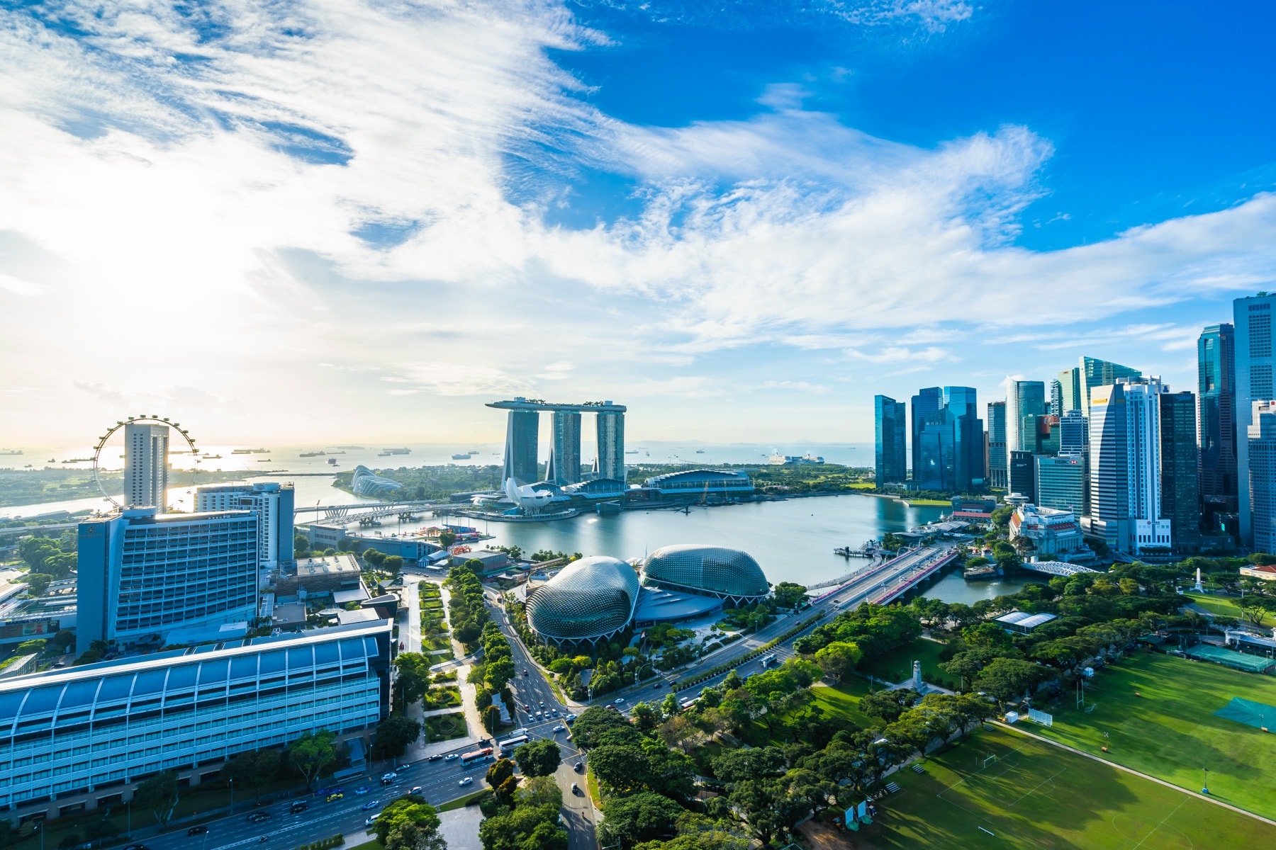 Marina Bay and the Singapore city skyline